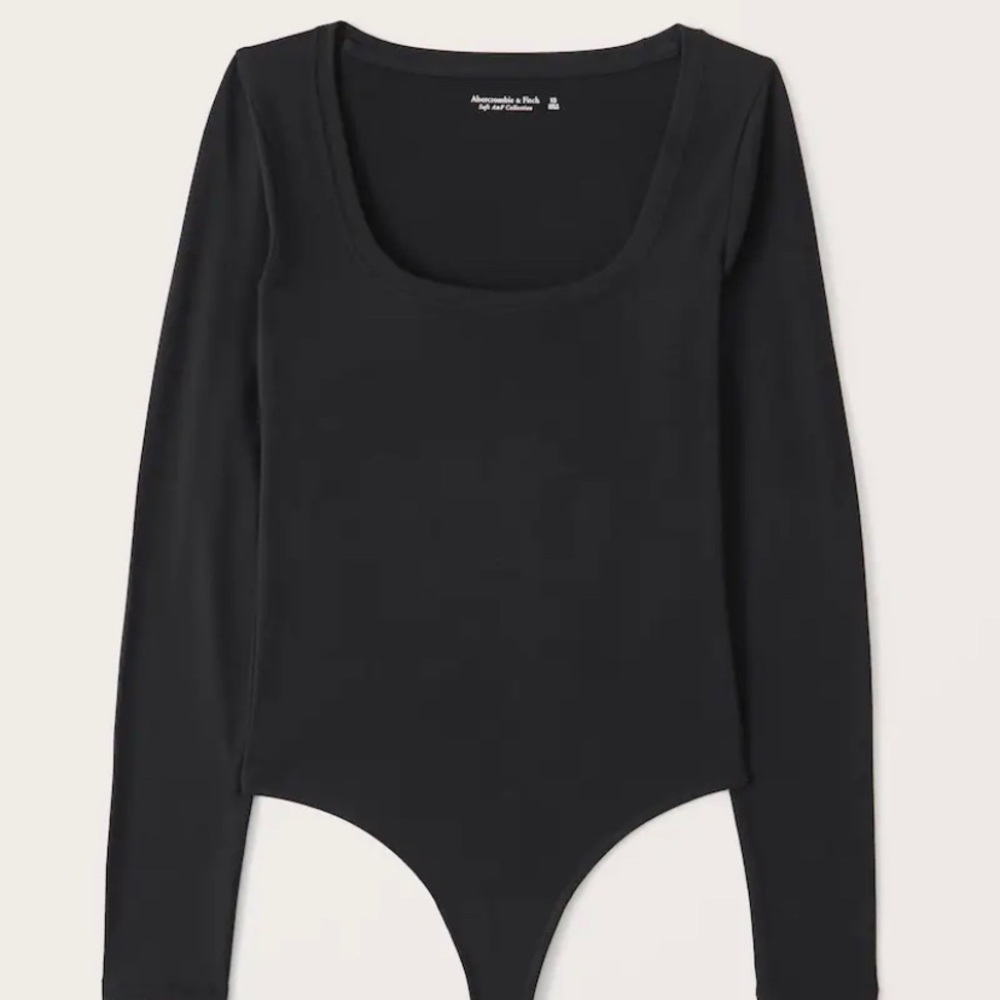 Abercrombie scoop neck black bodysuit